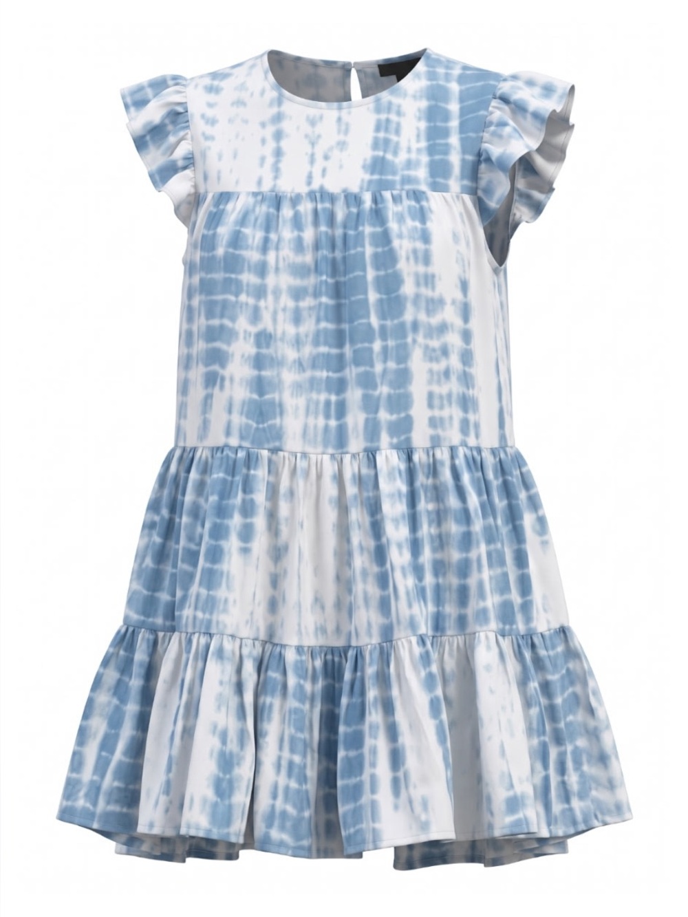 Tiered Tie-Dye Blue & White Dress Size 9/10
